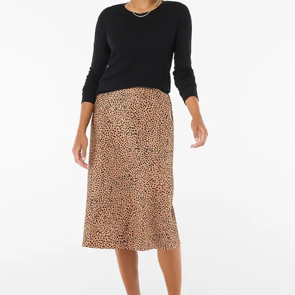 Factory JCrew Printed Bias Slip Skirt